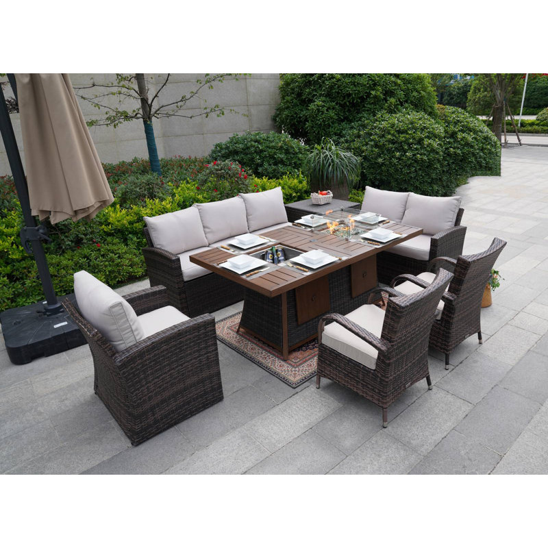 9 - Person Patio Conversation Set with Cushions