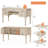 56" Spacious Vanity Desk With 5 Drawers, Charging Station, Rear Cabinet, Open Shelf, Beige, No Mirror-1614987090