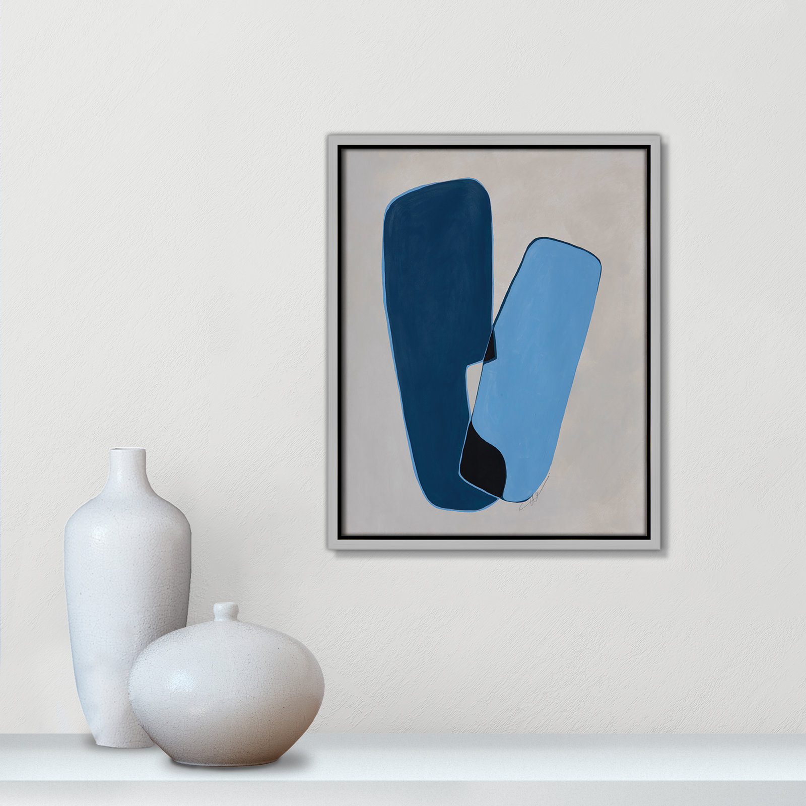In Unity II by Filippo Ioco For Casa Fine Arts, 15.5" H x 12.5" W x 2" D, Silver Framed