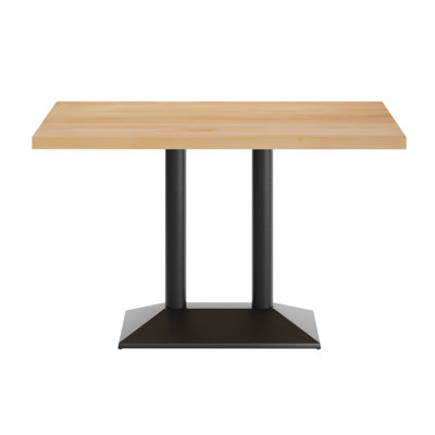 48"L x 30"W Solid Wood Tabletop w/ 27" x 15" Two-Column Dining Height Table Base