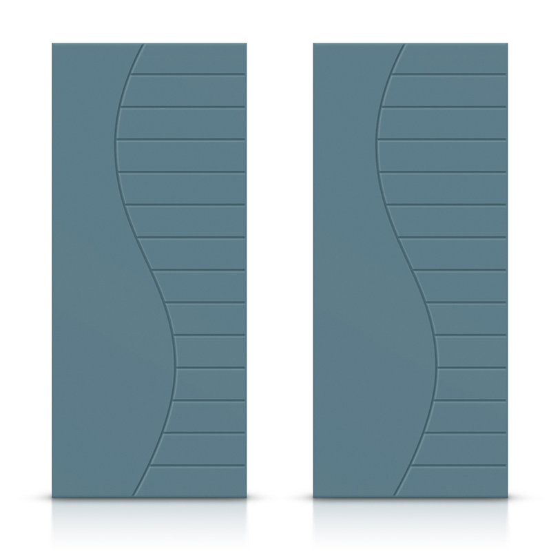Portes de placard coulissantes à panneaux, Bleu dignité, 48 po x 80 po
