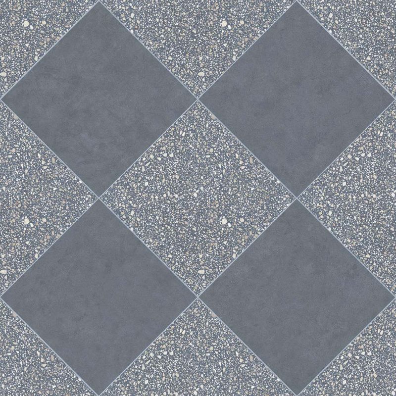 Lithos 12X12 Checkerboard Azul And Cobalto, Azul/Cobalto