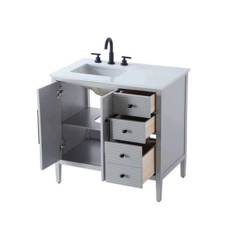 Meuble-lavabo simple 36 po, Gris