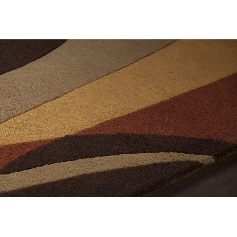 Handmade Red Wool Tufted Rectangular 5' x 7' Rug