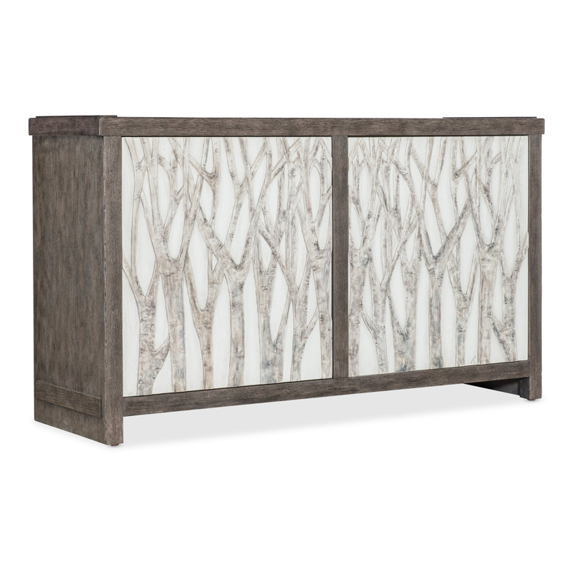 Rustic Brown and White Oak Veneer Door Chest