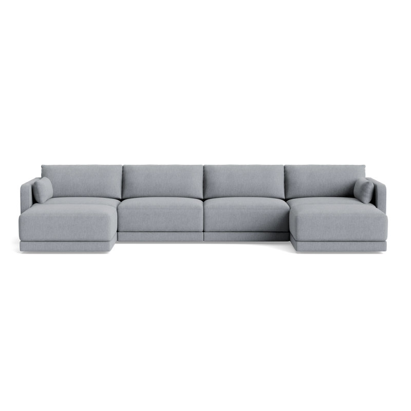 Eva Sectional, Performance Weave - Zinc