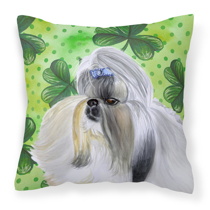 Coussin intérieur/extérieur st patrick, Shih Tzu, 18 po x 18 po