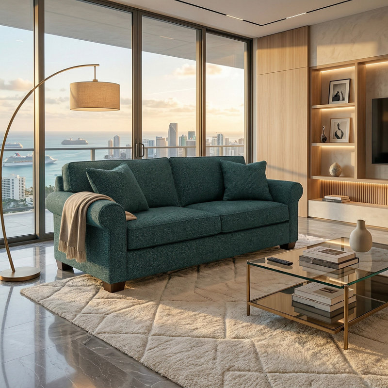 Canapé moderne et classique, causeuse, pour salon, chambre à coucher et appartement, Peacock Blue