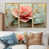 Toile avec cadre flottant or