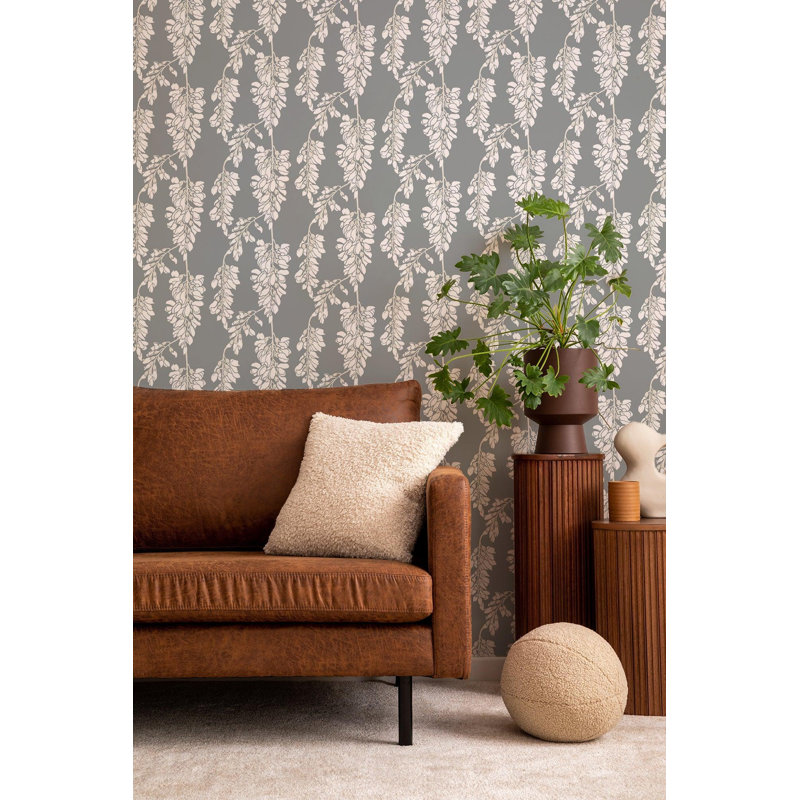 Nomad Heart Breaker 10' L x 24" W Wallpaper Roll, Stone Soft White, Faux Grasscloth, Non-pasted