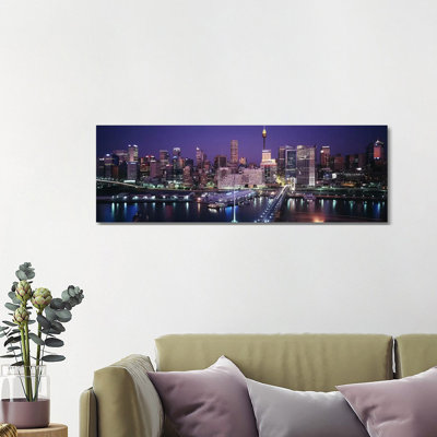 Partial View of the Downtown Skyline, Sydney, Australia 1 Piece Wrapped Canvas Panoramic Wall Art