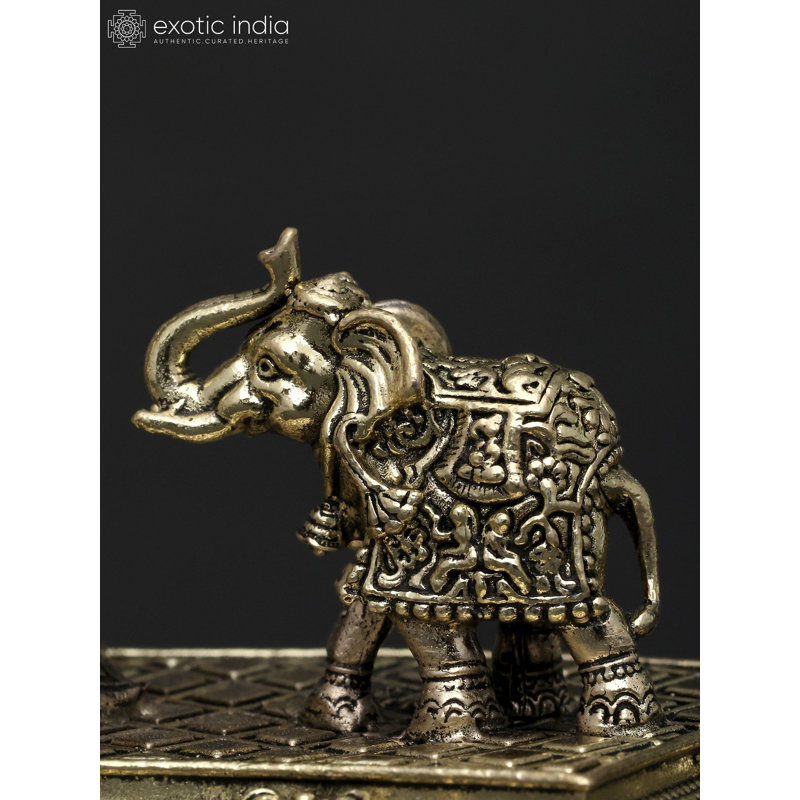 Small Superfine Goddess Gajalakshmi Brass Statue