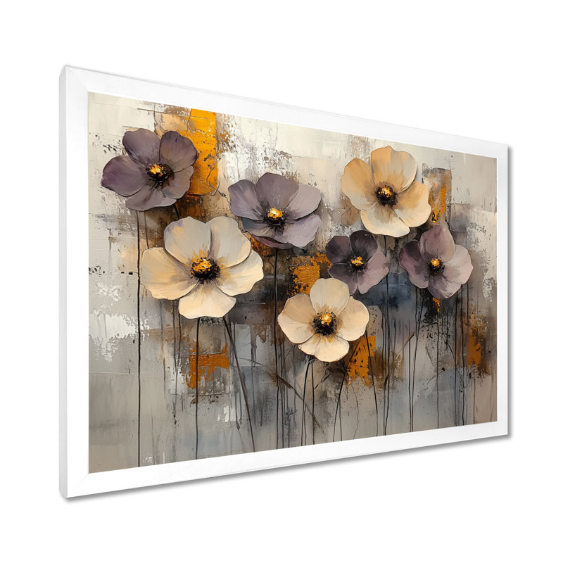 Imronbek Golden Zinnias fleurs sauvage beauté dépliée V - Zinnias Wall Art Decor, Reproduction encadrée d'une seule photo