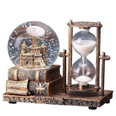 Led Musiccrystal Snow Globe， Sand Timer ，hourglass,home Decor,table Decor For Living Room ，office Desk Decorations