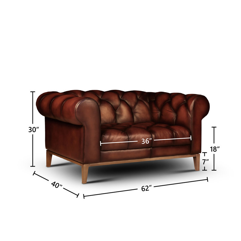 Gaga Upholstered 62'' Loveseat, Ivory (Rodeo), Satin Brass