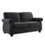 Velours confortable 2 places avec coussins de dossier larges, mousse haute, noir style Mid-Century moderne, support en mousse-118027576