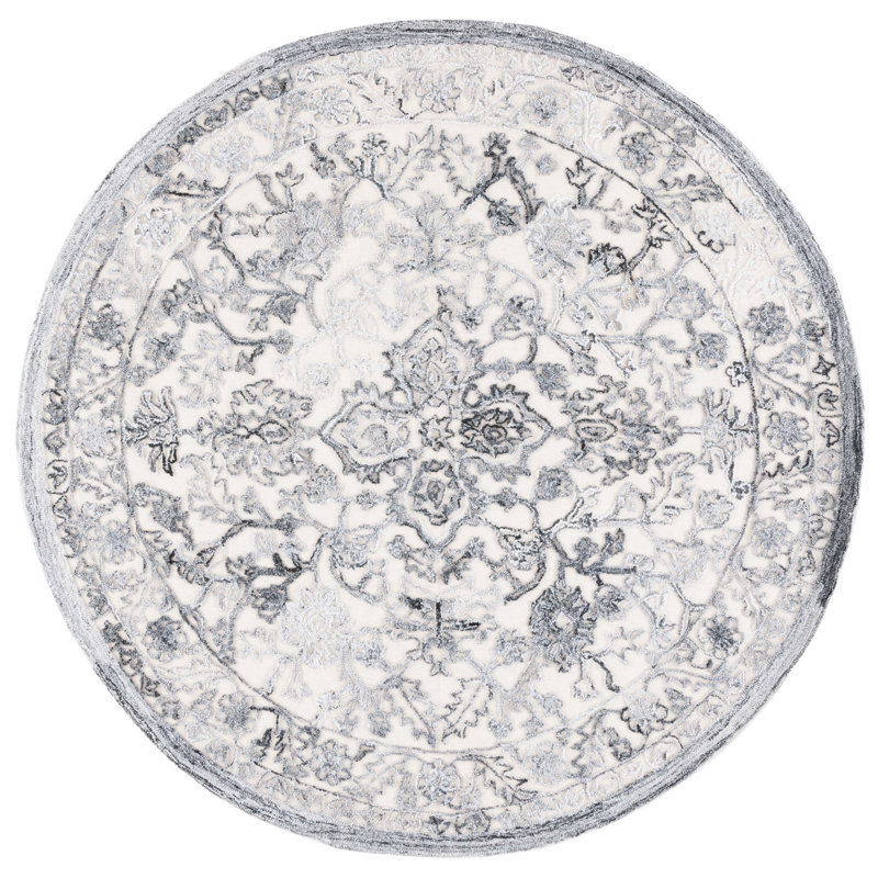 Trace Hand Tufted Performance Oriental Rug, Round 6'