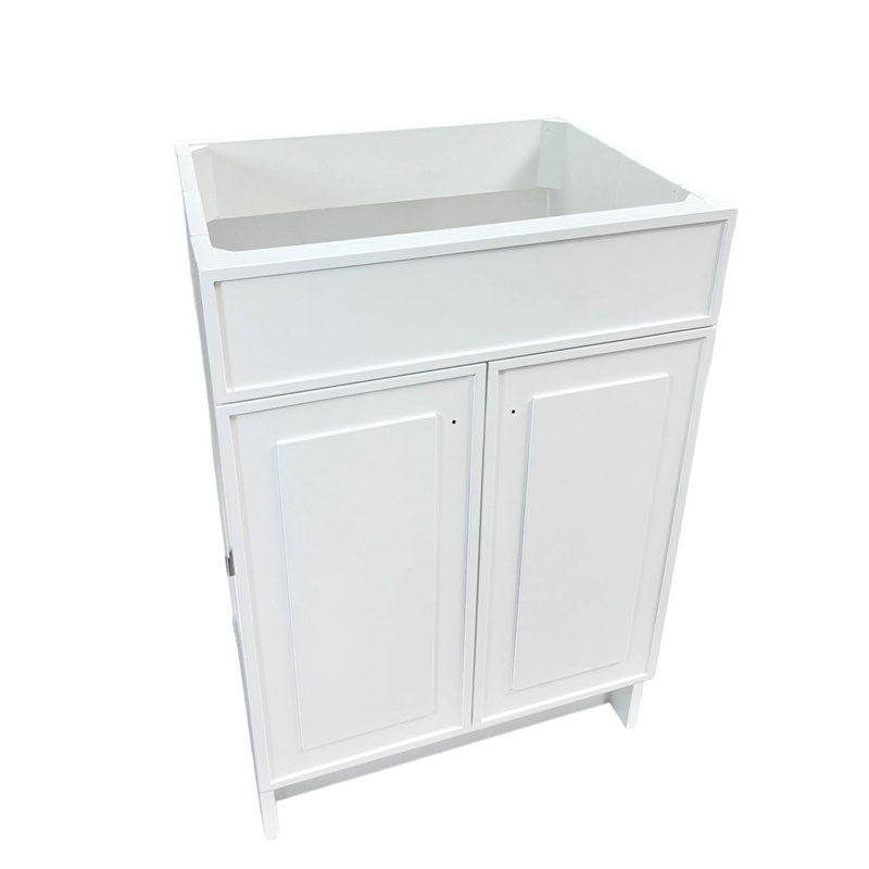 Armoire de meuble-lavabo simple pliable 30 po, finition blanche, Doré