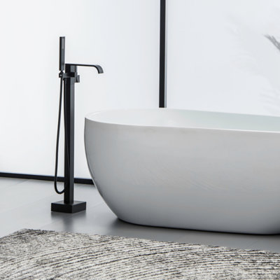 Bec de baignoire sur pied autoportant avec inverseur