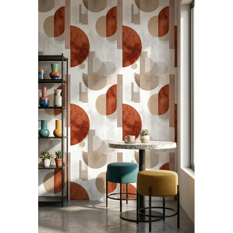 Papier peint moderne Mid Century, Non tissé, non collé