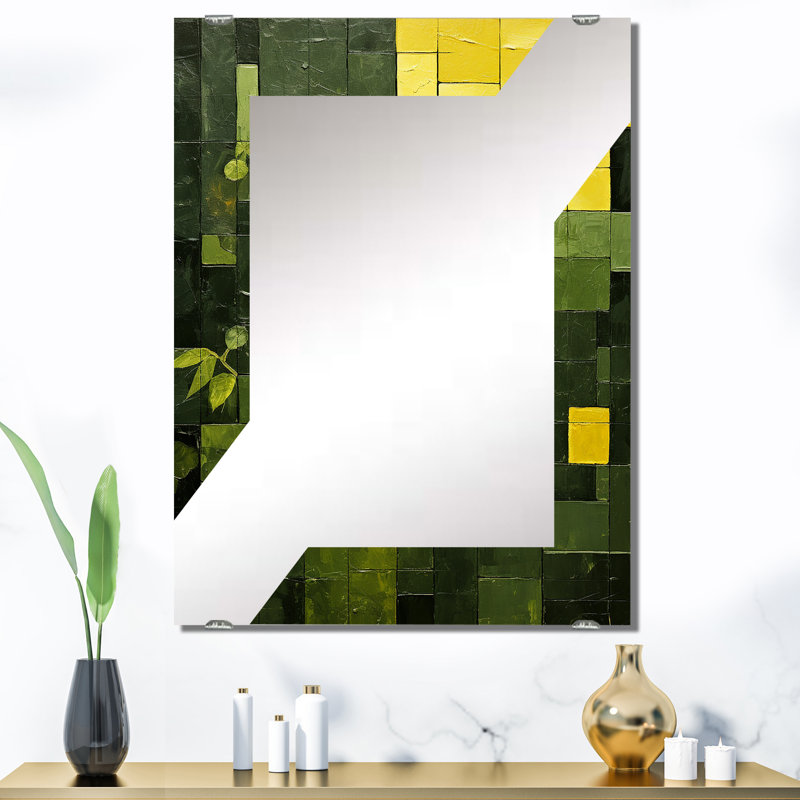 Lu - Grand miroir mural cubique MIR136005, 40 po x 30 po