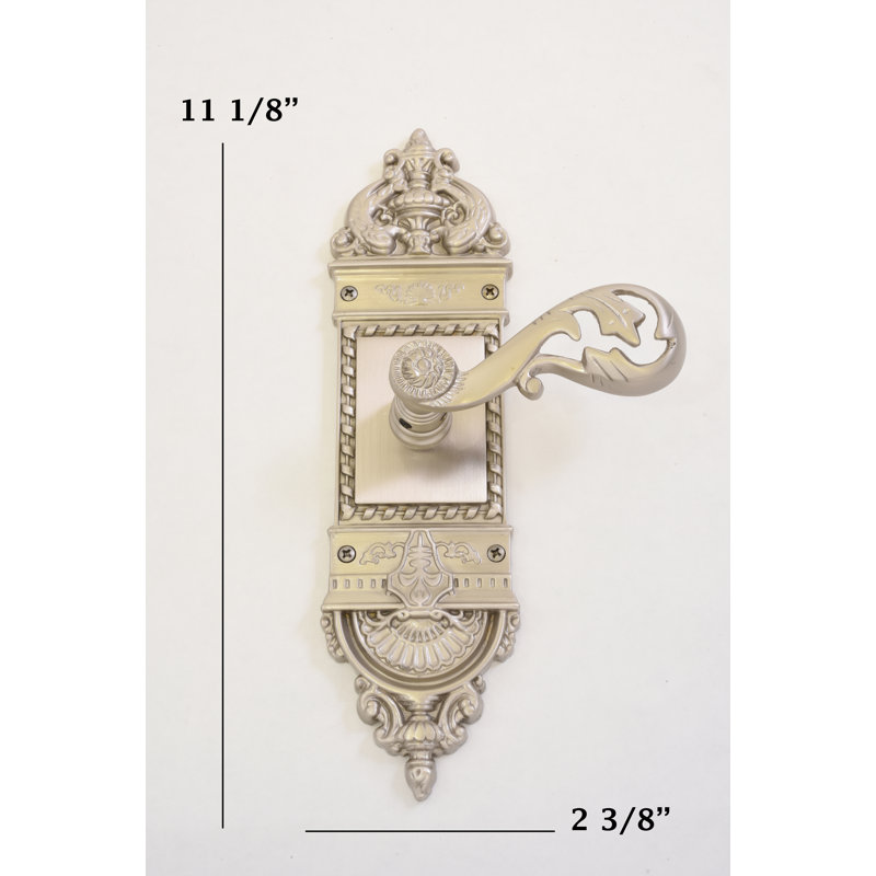 Wave/Drop Passage (Hall & Closet) Door Lever with Arch Rosette, Satin Nickel