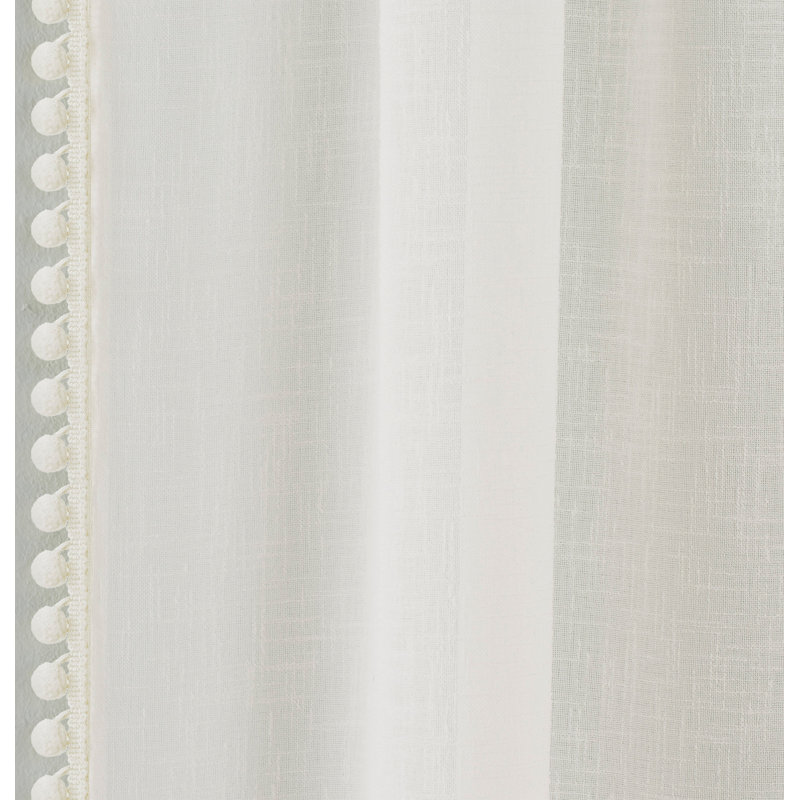 Duncansville Sheer Curtain Pair, Cream, 140cm Width x 183cm Drop