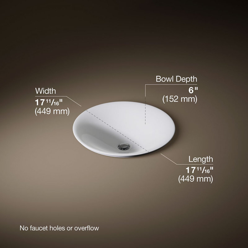 Carillon Circular Vessel Bathroom Sink, White