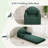 2-in-1 Folding Sofa Bed with Back Support - 75" D x 34" W Convertible Futon Sleeper Chair and Bean Bag Floor Lounger for Small Spaces, Green-2139921795