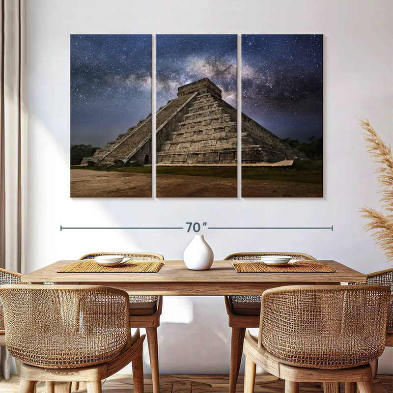 Adella Kukulcan Temple At Night, 48" H x 74" W