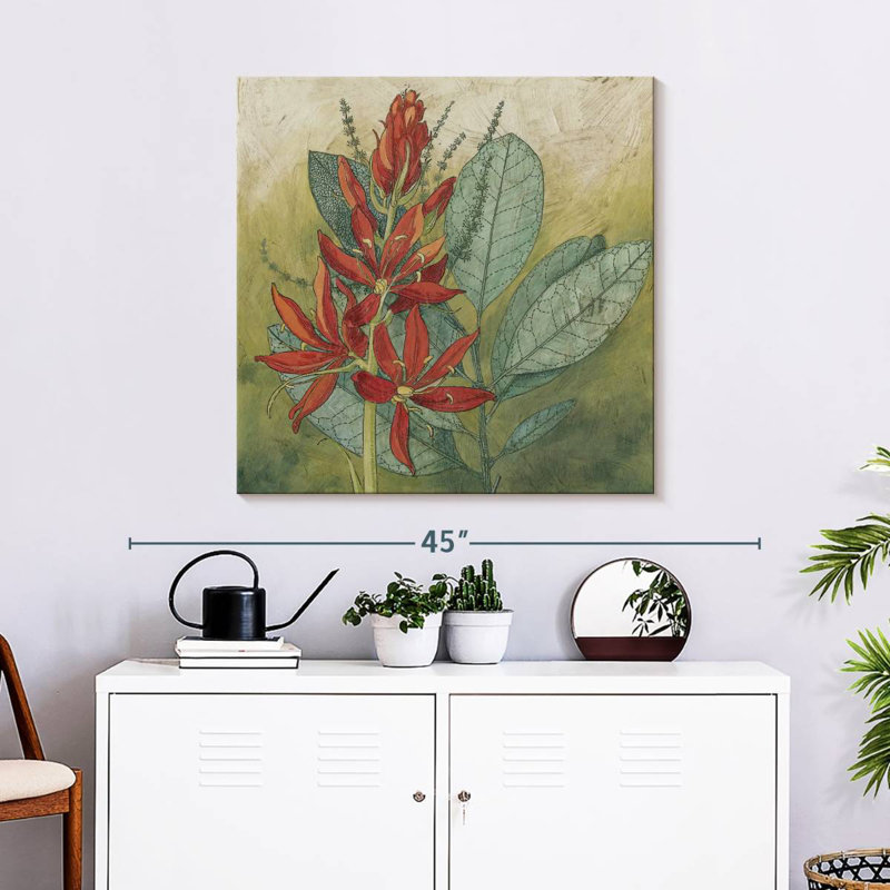 Harnek cramoisi tropical I, H 30 po x l 30 po