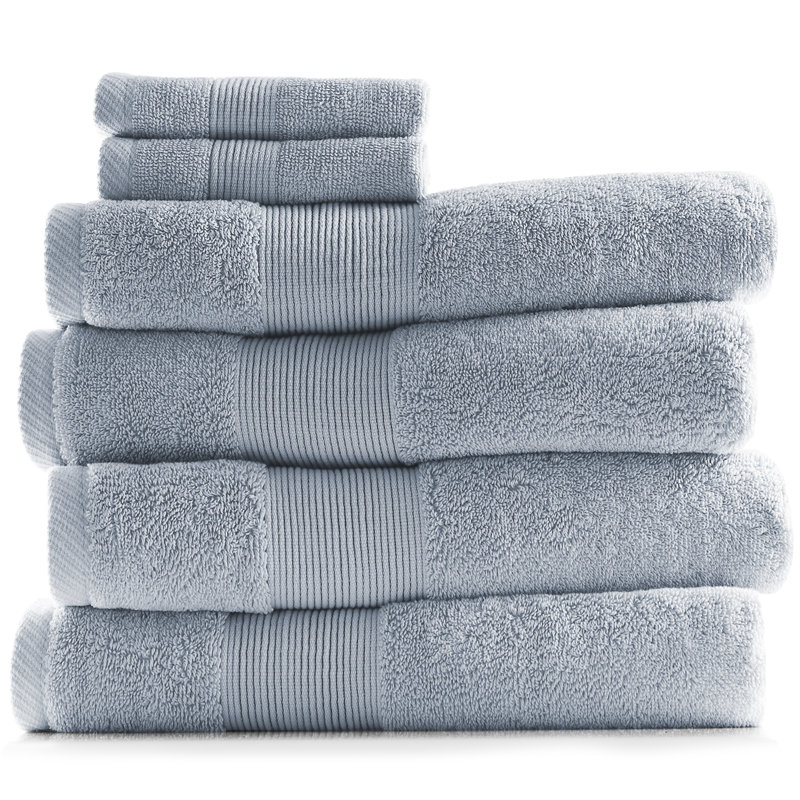 Danni-Leigh 6 Piece 100% Cotton Towel Set., Ice Blue, 6-pack Bath Towel Set