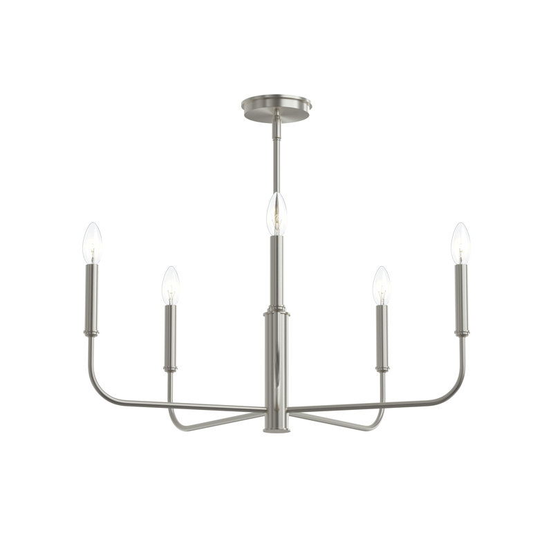 Reines 5-Light Brushed Nickel Medium Chandelier, Brushed Nickel, 5