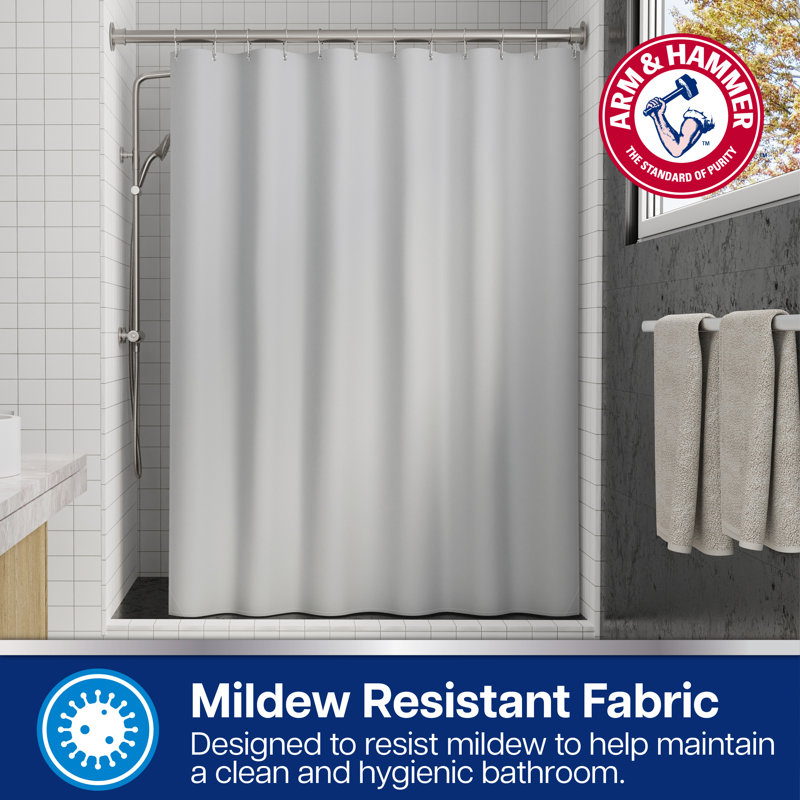 Arm & Hammer Waterproof Fabric Shower/Liner, 70x72, Gray