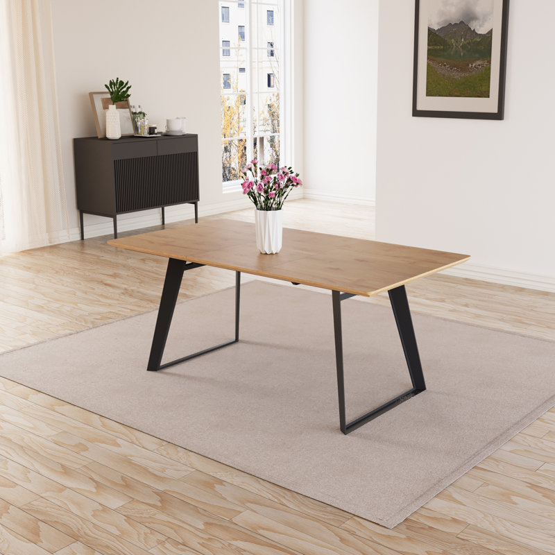 Extendable Metal Base Dining Table