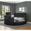 Ensemble de chambre à coucher - Grand moderne 5 pièces avec ports USB, pied de meuble télé, décorations en cristal | Bois robuste | Noir