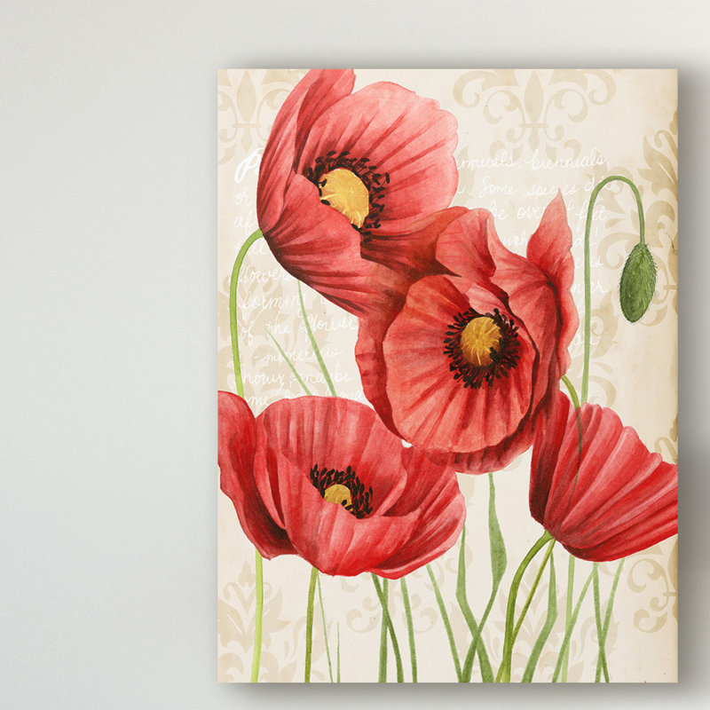 «Poised Poppy II» par Grace Popp - impression sur toile, H 24 po x l 18 po x P 2 po