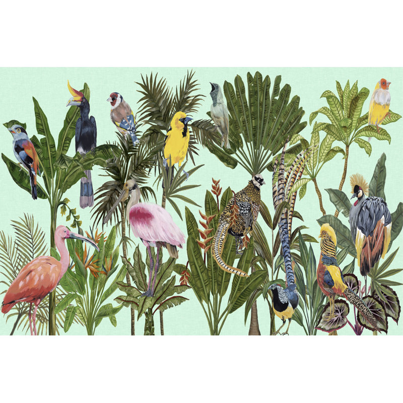 Birds Paradise V by Melissa Wang - Painting, 51 cm H x 76 cm W, Wrapped Canvas