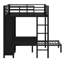 Lit superposé en métal avec bureau pliant, garde-robe à DEL