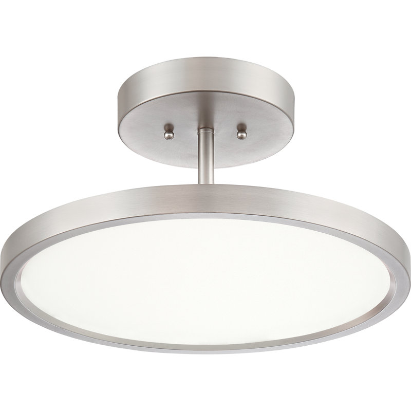 Vanwingerden Acrylic LED Semi Flush Mount, Brushed Nickel