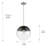 Martina 1-Light Dimmable Metal and Glass Pendant with Adjustable Height-86771891-89255718