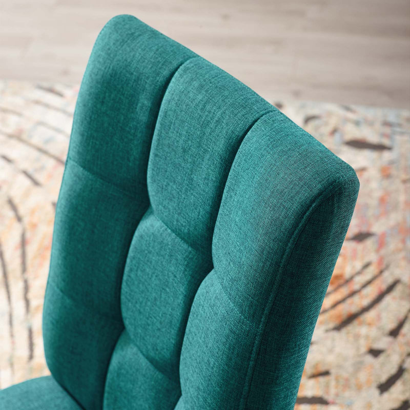 Chaise d'appoint de salle à manger rembourrée en tissu Promiscate Biscuit par Modway, Tissage bleu sarcelle