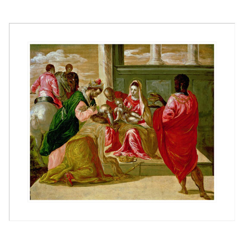 «The Adoration of the Magi» par El Greco, impression giclée sur cadre, H 22,73 po x l 29,5 po