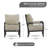 2 Pieces Mid-century Farmhouse Accent Armchair, With Solid Wood Frame And Cushion Seat And Back-551560741