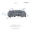 Canapé modulaire moderne et contemporain de 89 po 4 pièces Skrzypek - Canapé modulaire en velours côtelé, port USB fonctionnel et pochettes de rangement, rangement caché intégré sous le siège-1607066770