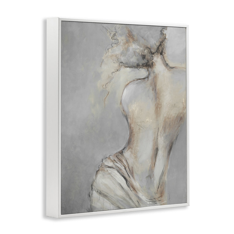 Traditional Nude Baroque Portrait White Framed Giclee Art by Liz Jardine, 20" H x 16" W, Coastal White Framed Giclee