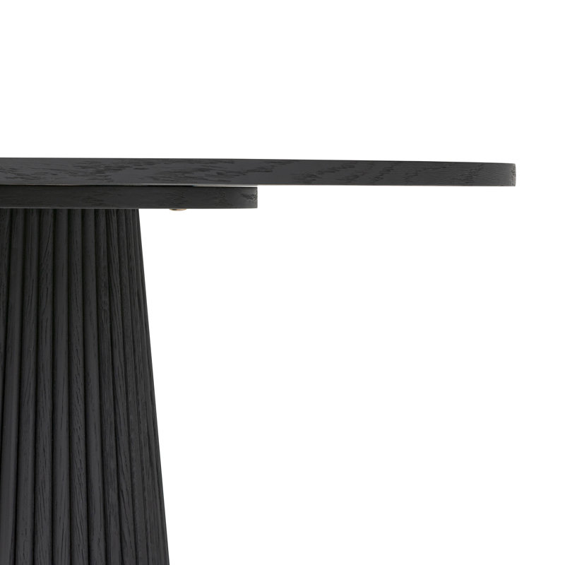 Bhuwan Oak Round Dining Table, Black