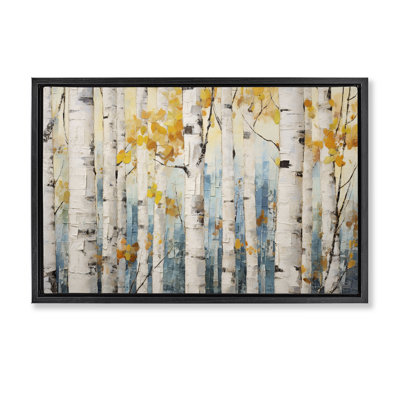 «Autumn Birch Forest», toile flottante encadrée par Roozbeh Bahramali