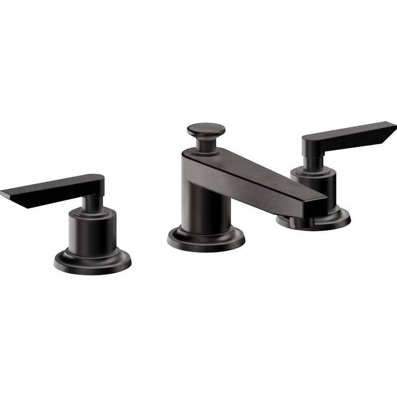 Rincon Bay 8" Widespread Lavatory Faucet with Completely Finished ZeroDrain-4502ZBF, Matte Black, Lever Handle