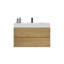 Armoire de rangement 36 po pour salle de bain - Chêne, lavabo noir, système de tiroir de salle de bain moderne-1369947756